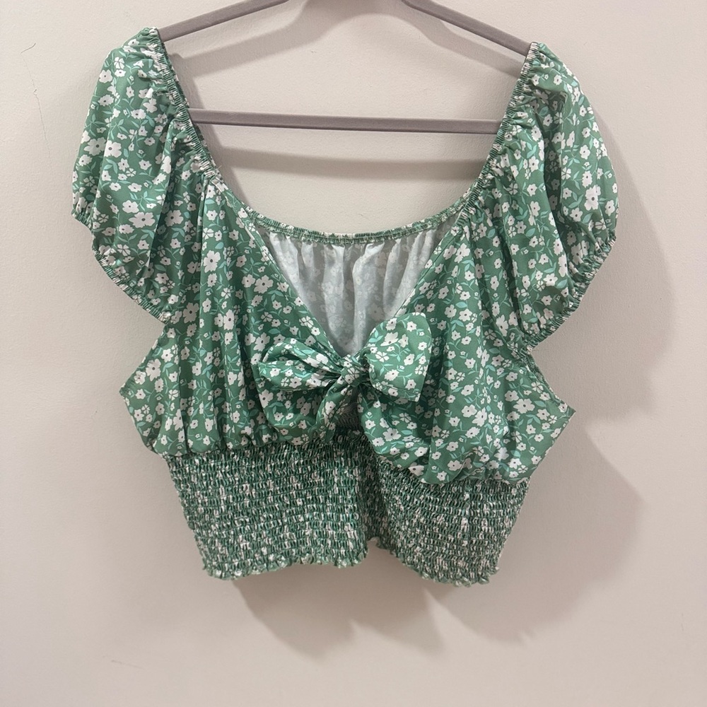 Floral Green Women's Top